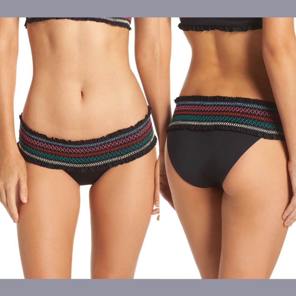 NEW ISABELLA ROSE [ Medium ] Crystal‎ Cove Smocked Hipster Bikini Bottom